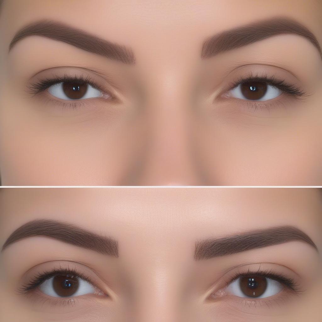 Microblading Light Before and After: Showing a subtle transformation