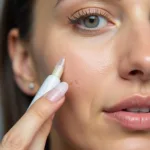 Applying microneedling serum