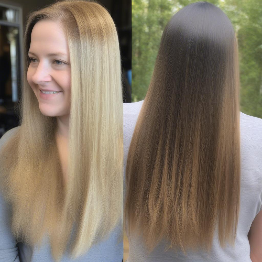 Before & After Microtip Hair Extensions