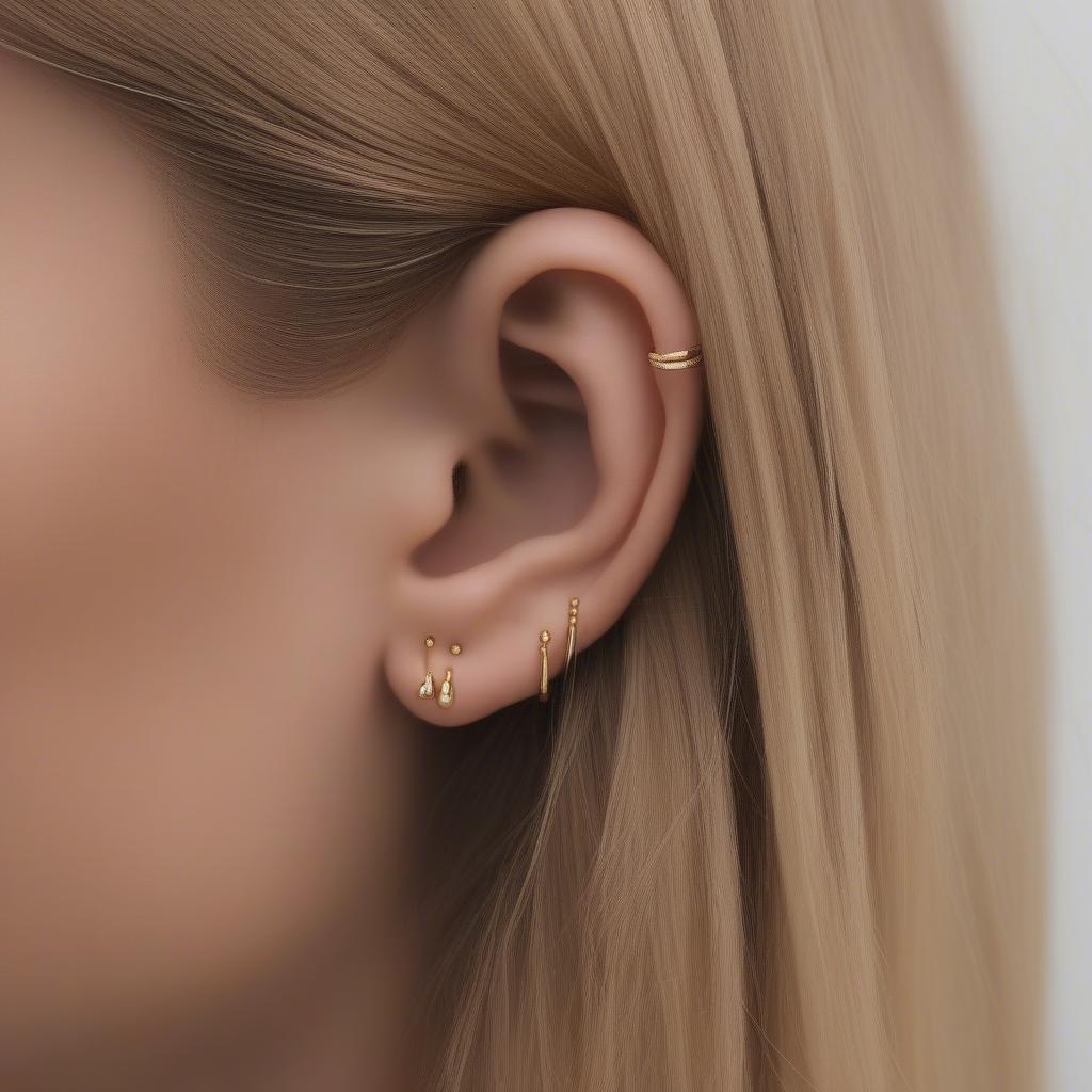 Minimalist Ear Piercing Stack Ideas