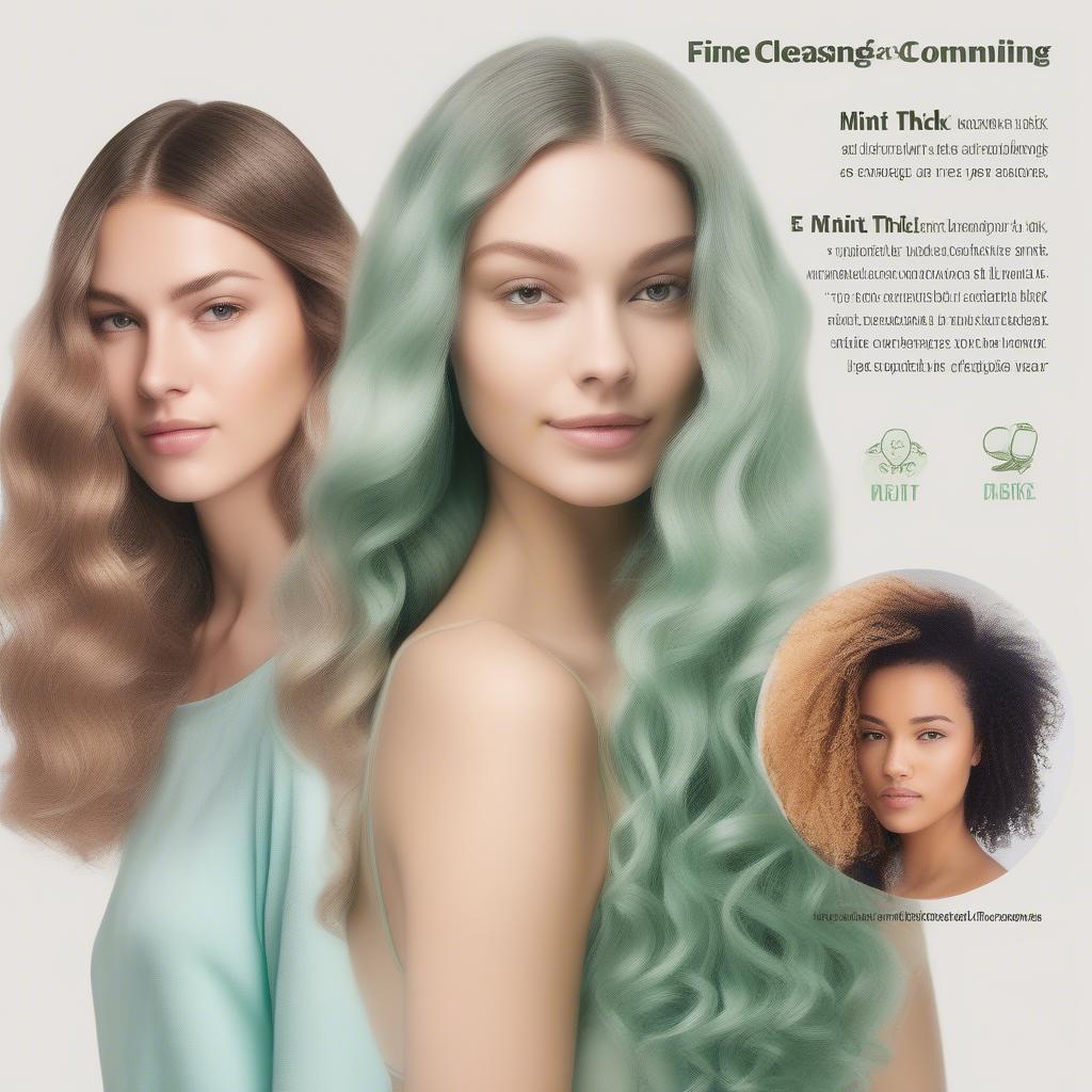 Mint cleansing conditioner for different hair types