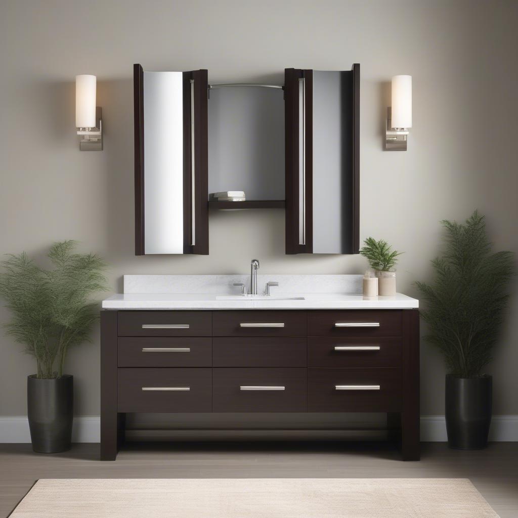 Modern 60-inch vanity without top