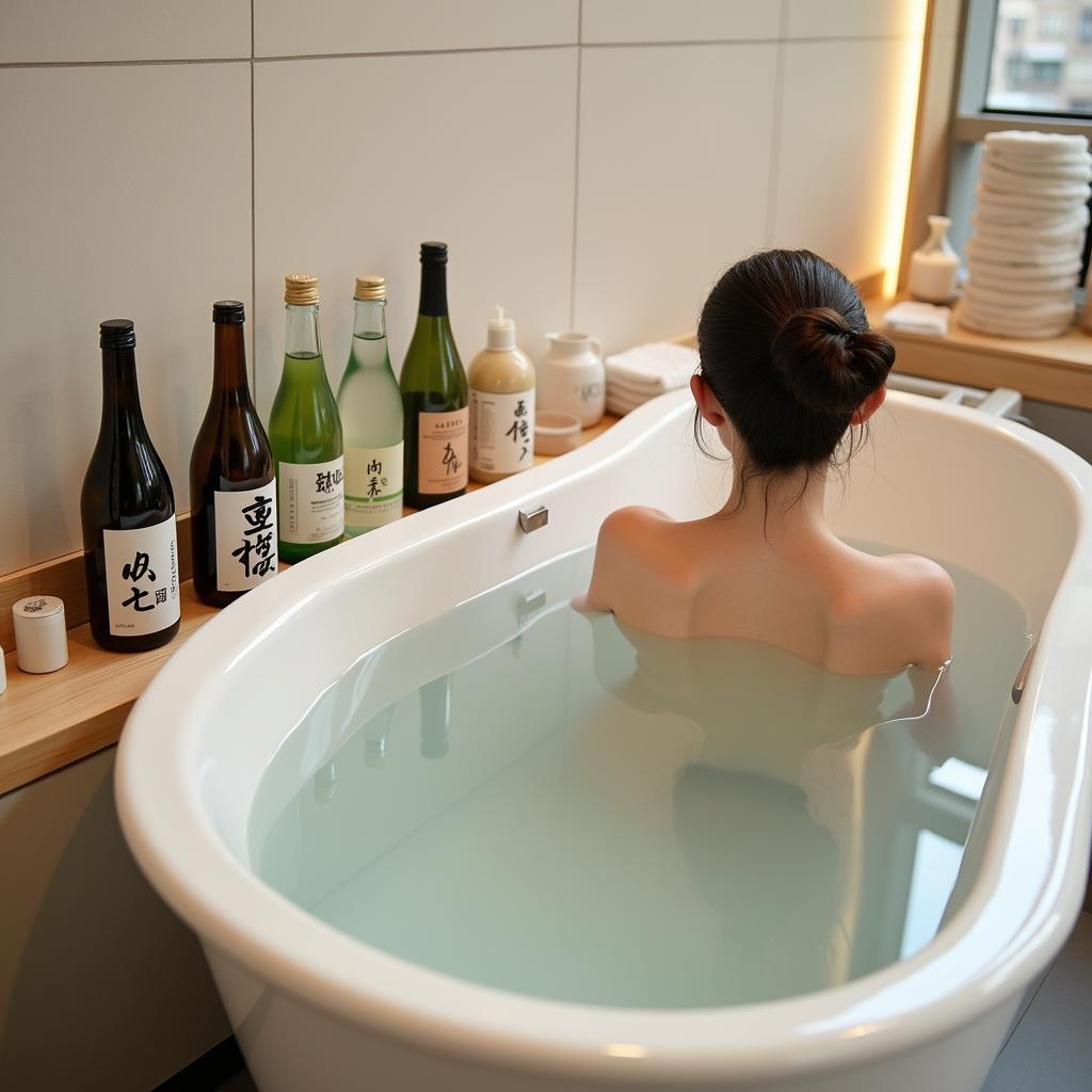 Modern bath sake ritual