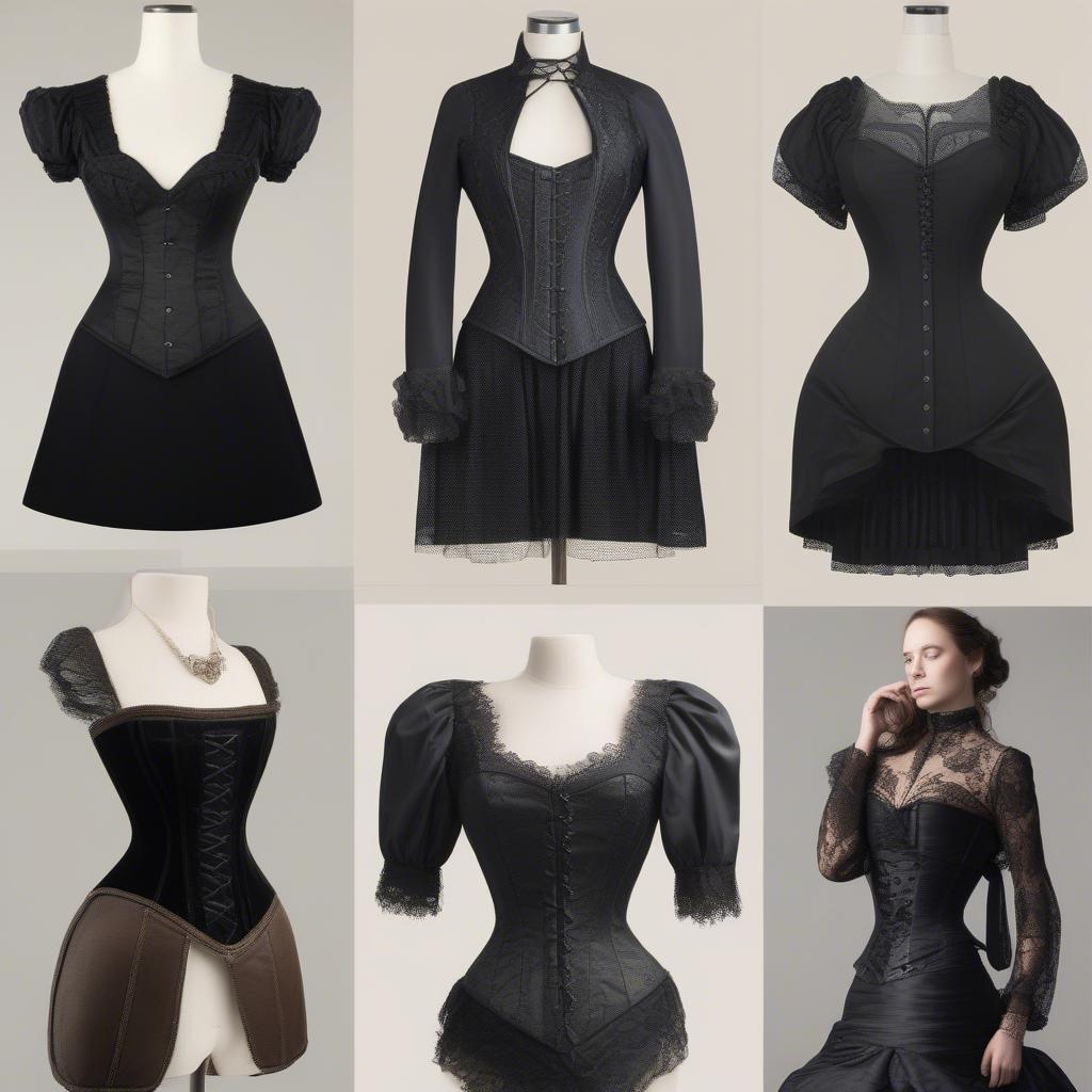 Modern Corset Inspired Fashion Black