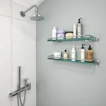 Sleek and Modern Metal Shower Shelves