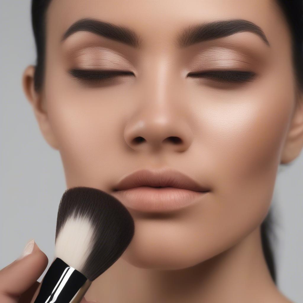 Applying contour with the Morphe M438 brush