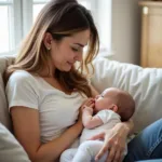 Mother Breastfeeding Baby Comfortably