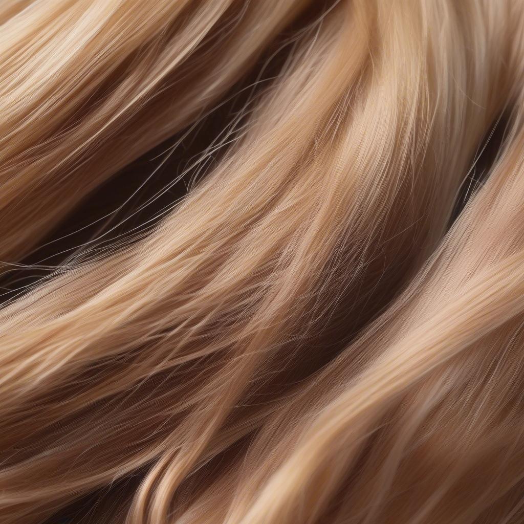 Close-up of natural doll hair showcasing its texture and shine