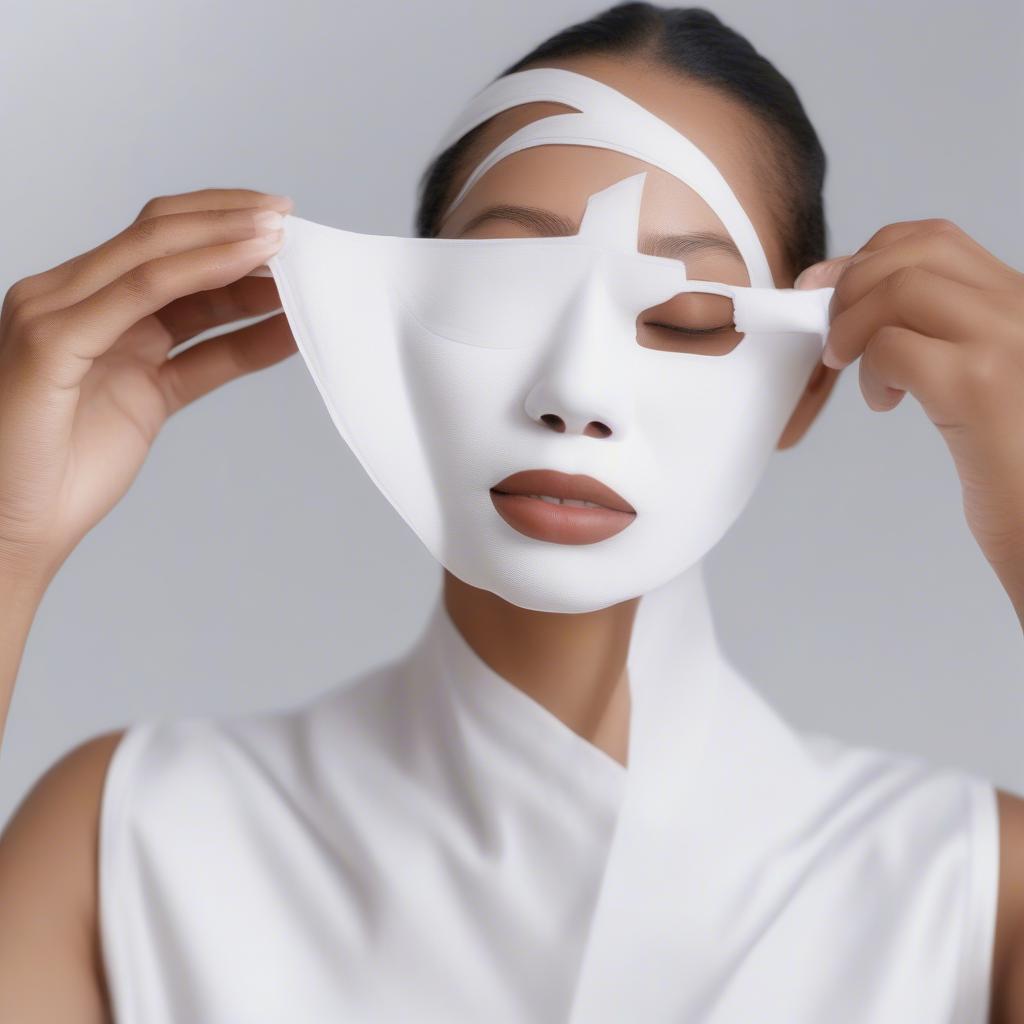 Applying a Neck Sheet Mask