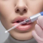 Needleless lip filler device in action