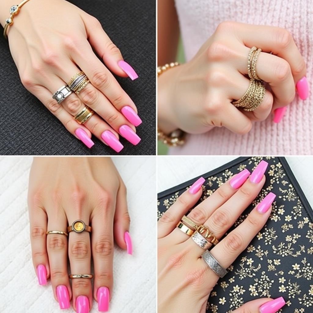 Neon Pink Nails and Accessories