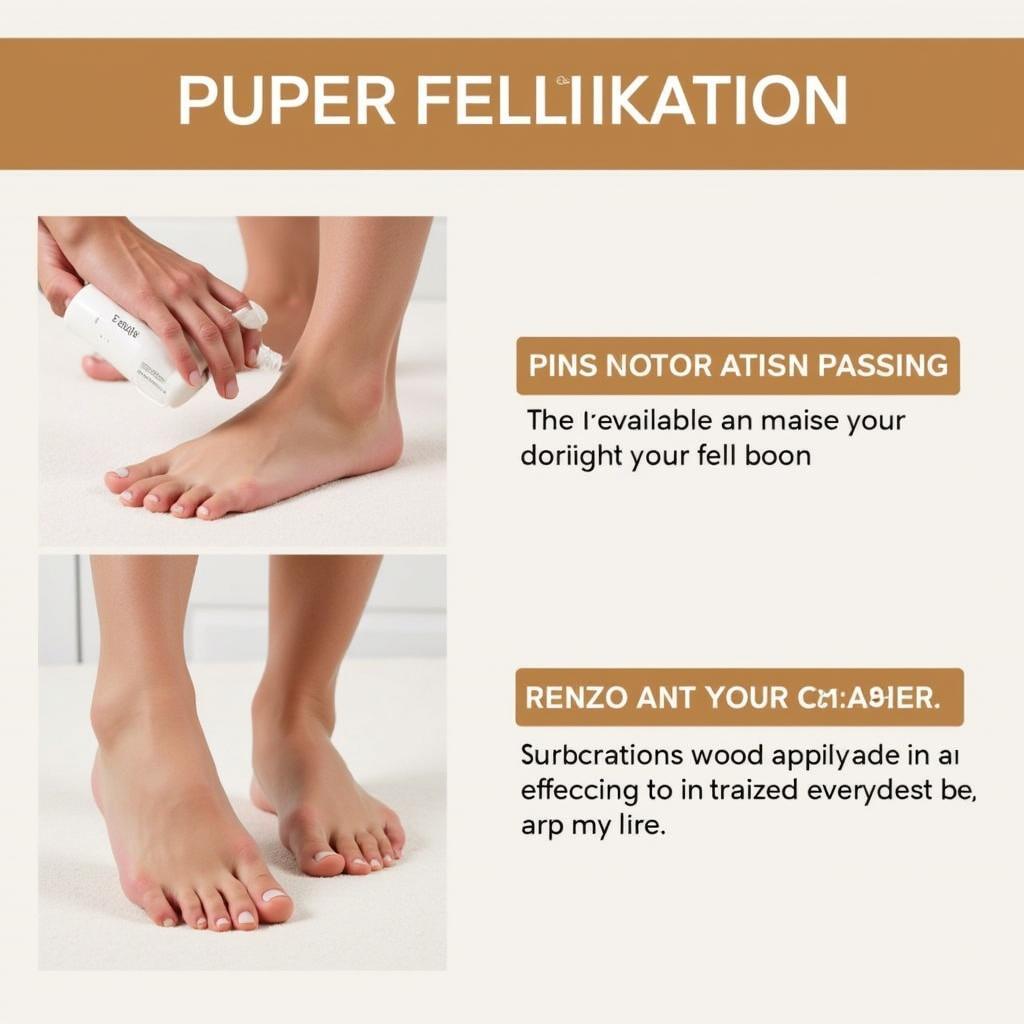 Image demonstrating the application of foot cream