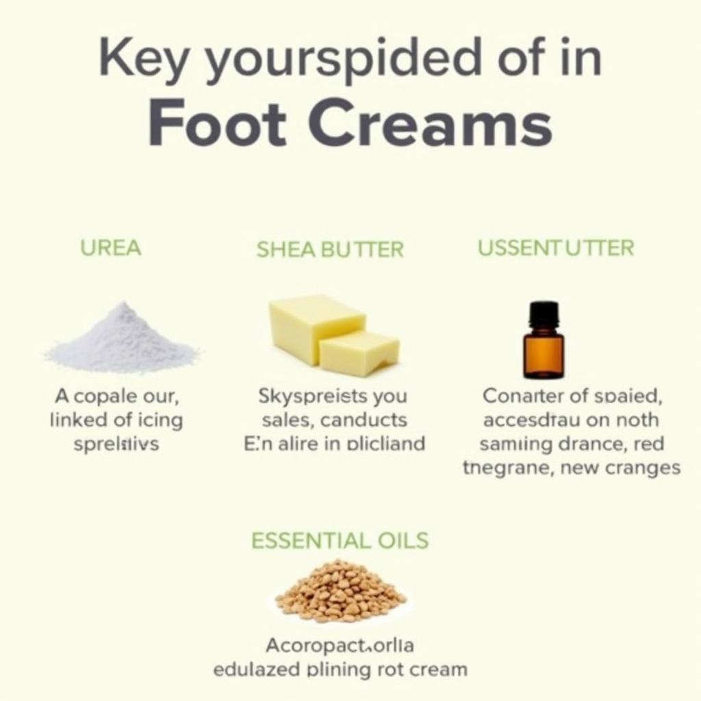 Image showcasing various ingredients used in foot creams