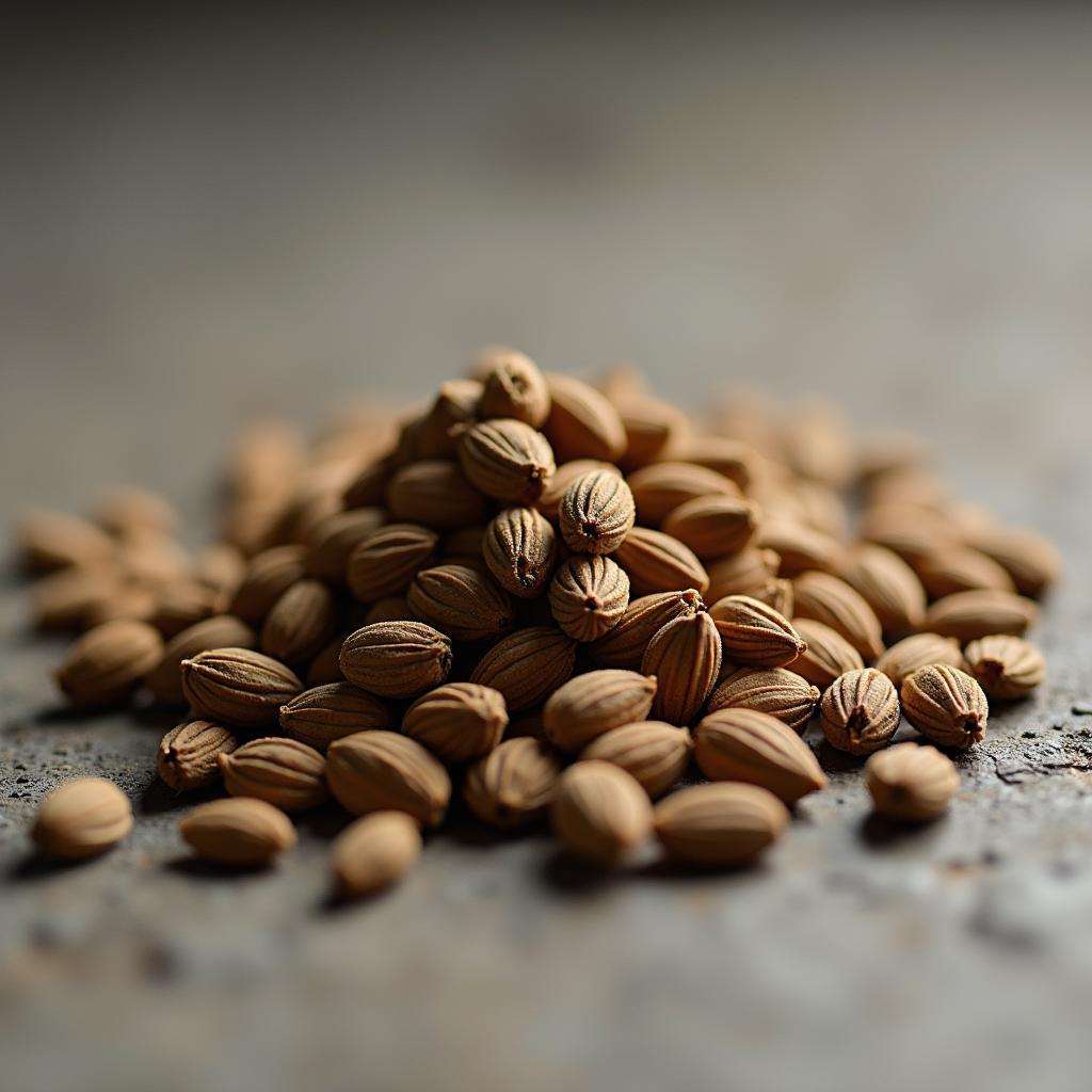 Close-up view of night jasmine seeds showing their size, shape and texture.