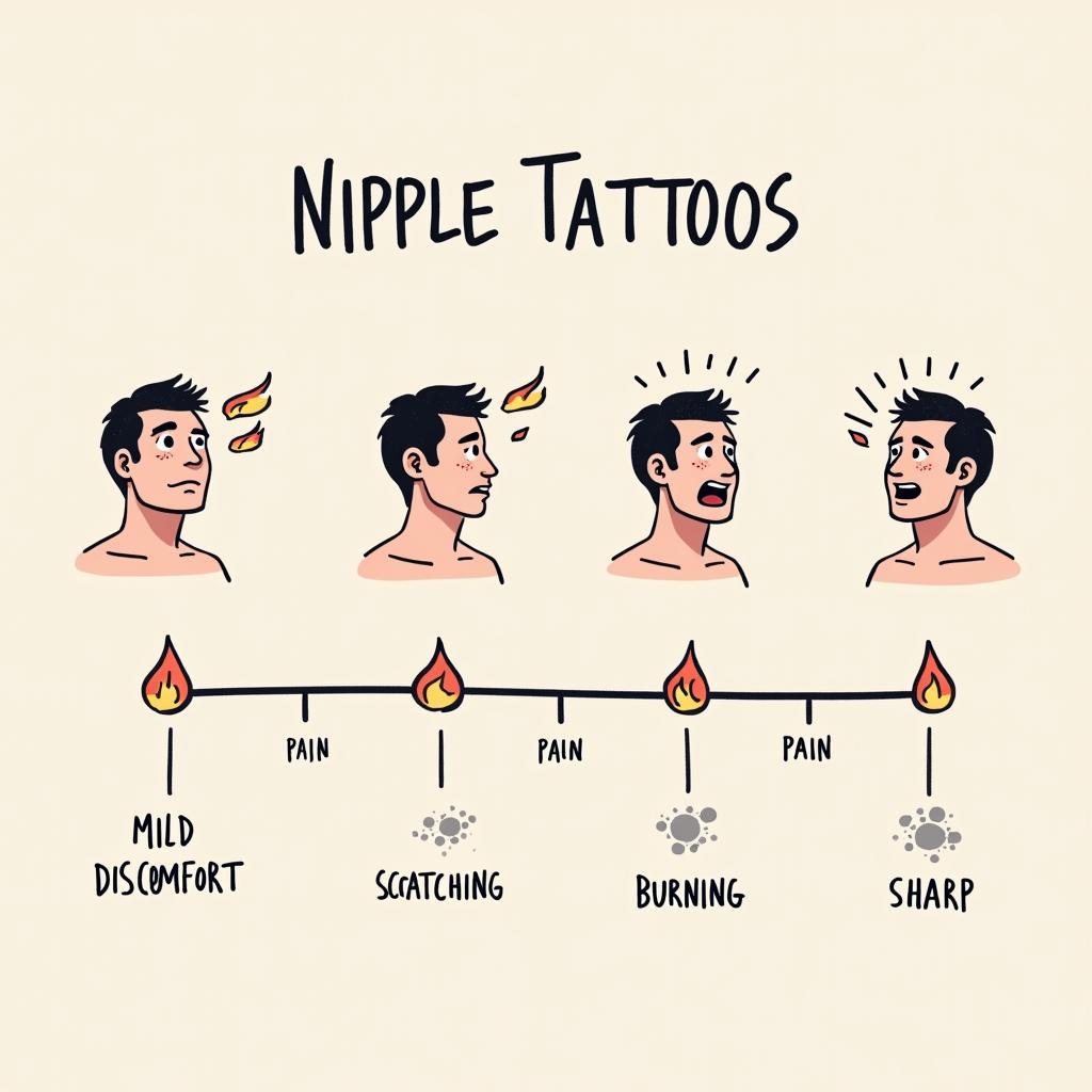 Nipple Tattoo Pain Scale Illustration