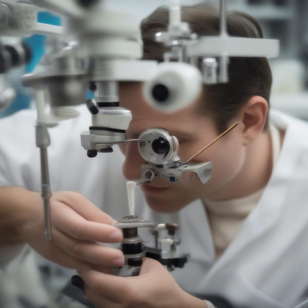 Ocularist Creating a Prosthetic Eye