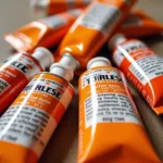 Orange Acrylic Paint Tubes