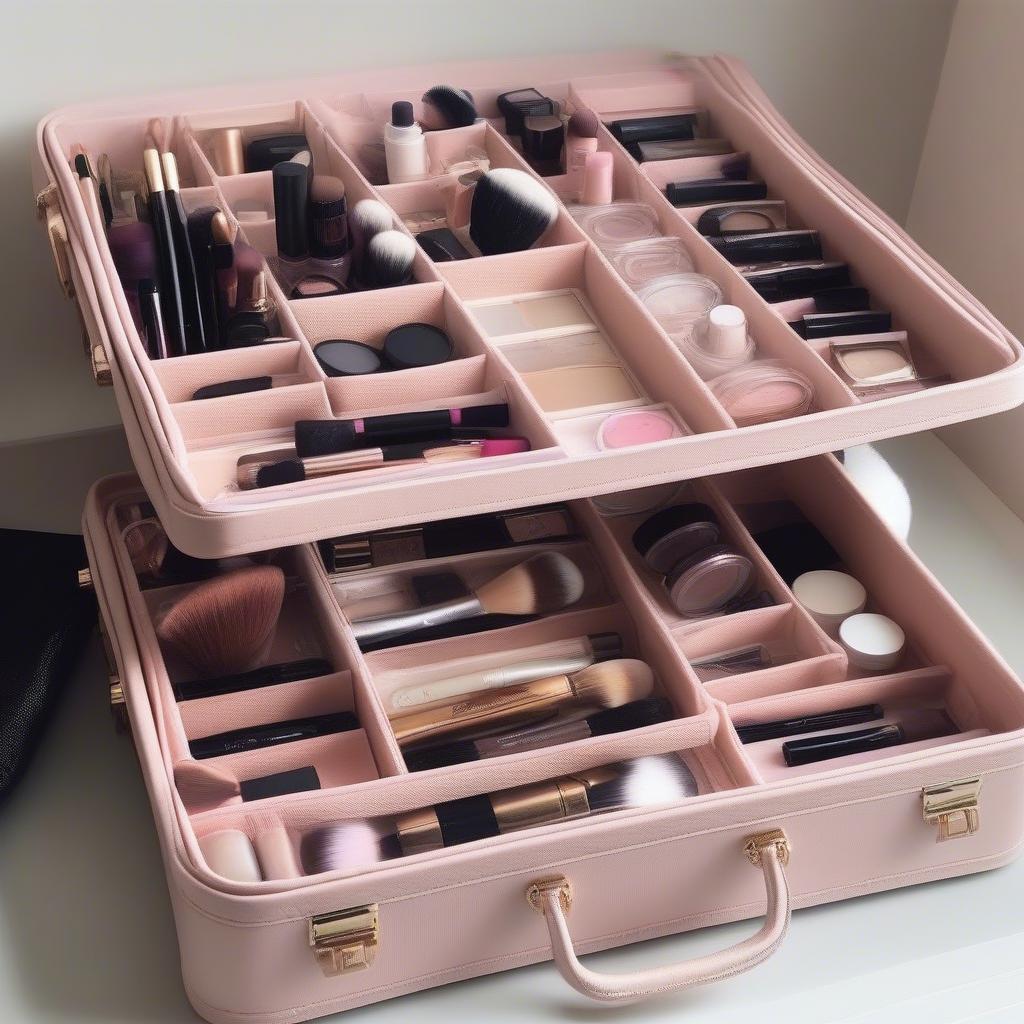 Well-Organized Makeup Inside a Case