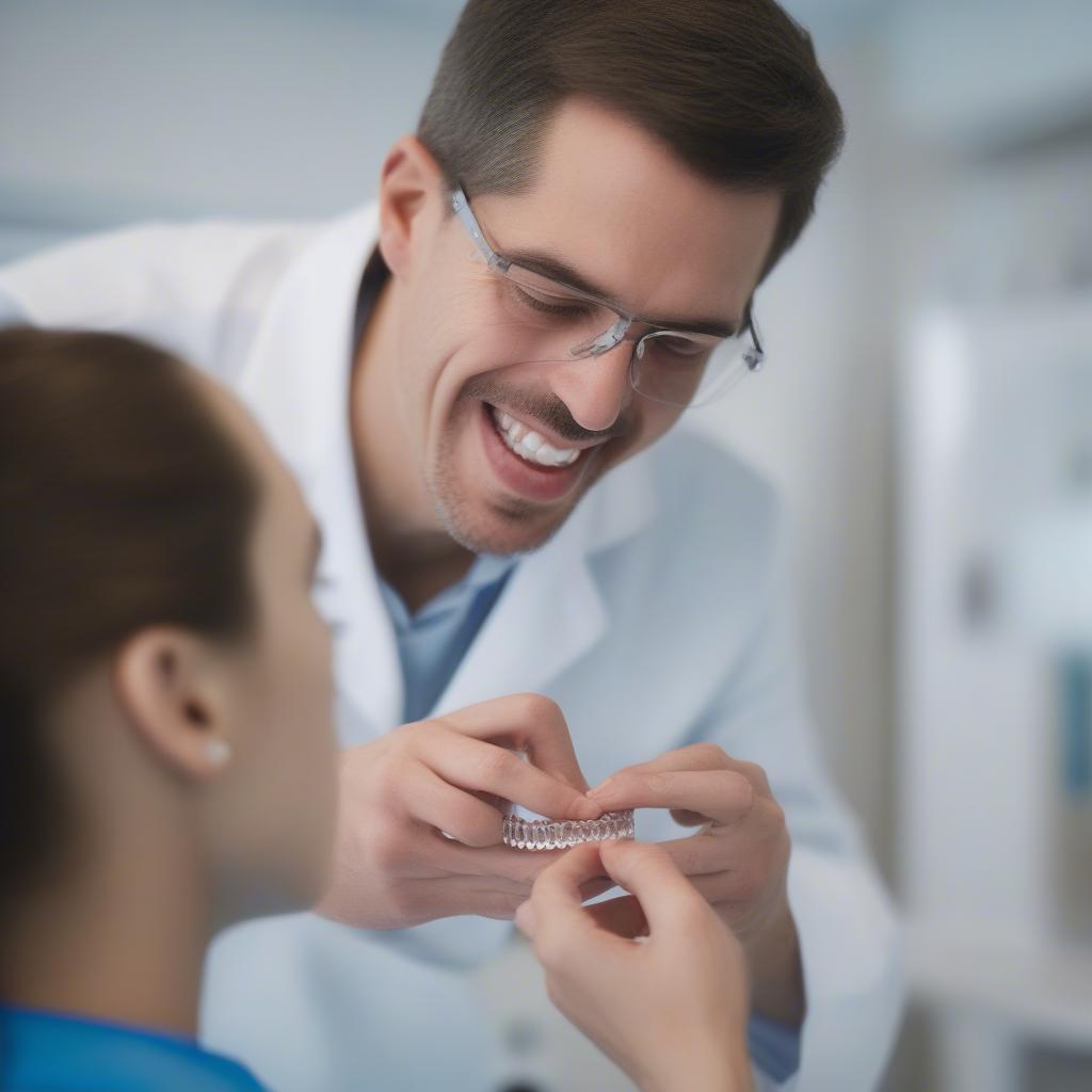 Orthodontist Checking Permanent Retainer