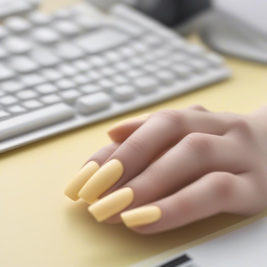 Pale Yellow Nail Polish for the Office