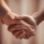 Romantic Couple Holding Hands Palm to Palm