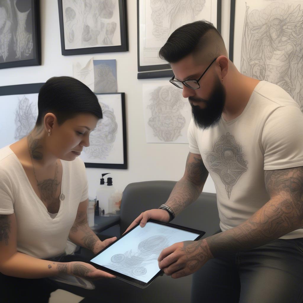 Parker Tattoo Artist Consultation