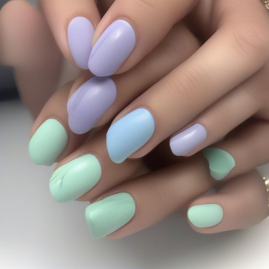 Pastel Dip Powder Summer Nails