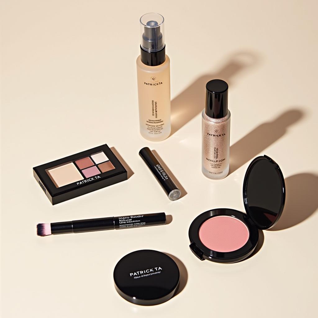 A selection of various Patrick Ta makeup products.