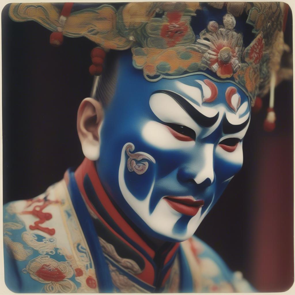 Peking Opera Character with Blue Facepaint