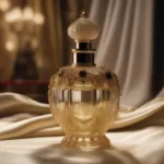 Golden elixir perfume bottle with rich, luxurious liquid