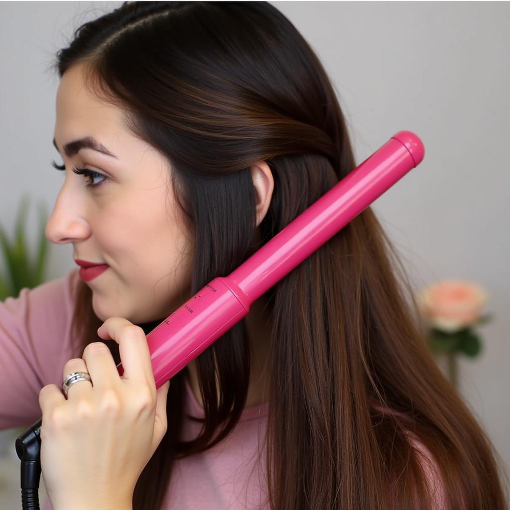 Pink Hair Wand for Curly Hair