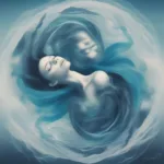 Pisces Gemini Moon Emotions: A swirling image depicting a blend of water and air, symbolizing the emotional depth of Pisces and the intellectual airiness of Gemini. The colors are soft blues and greens, blending into lighter, airy yellows and whites.