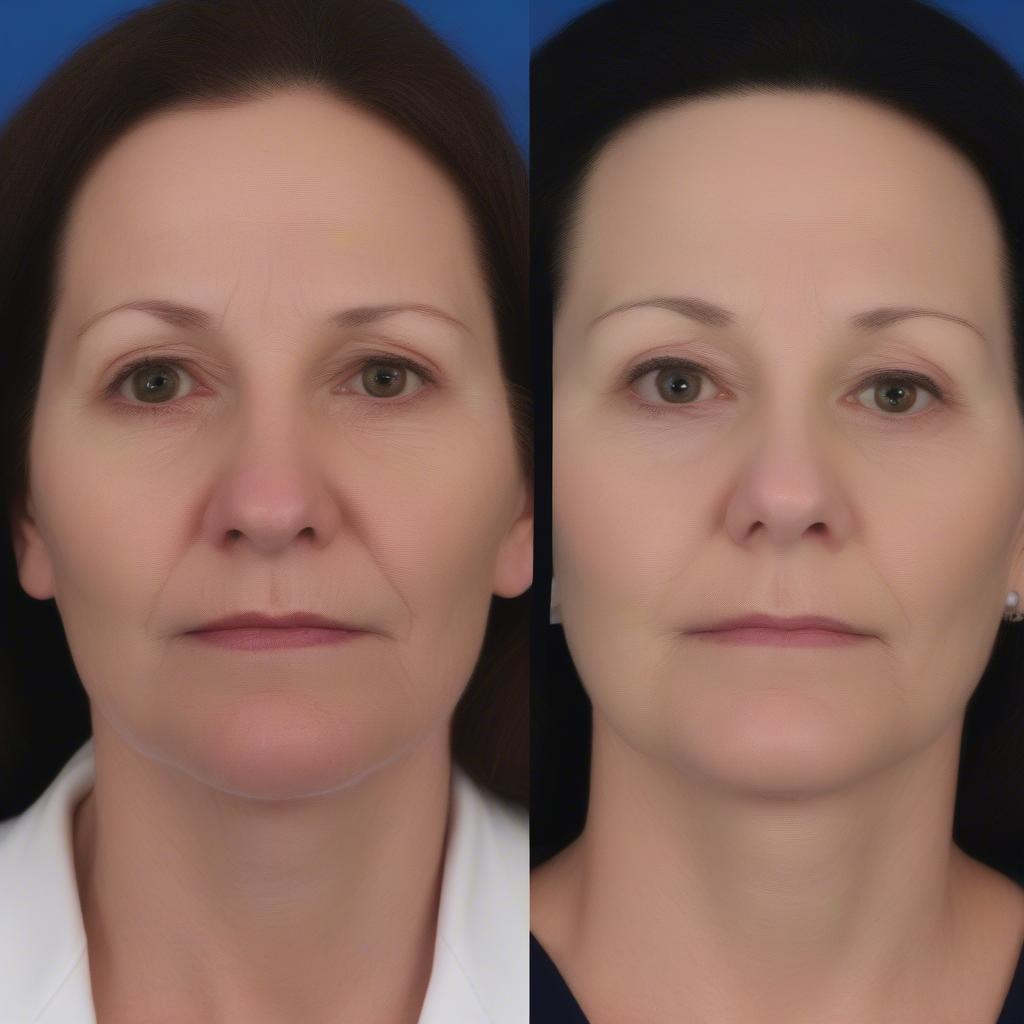 Plasma Pen Treatment Before and After Comparison Image Showing Skin Tightening Results