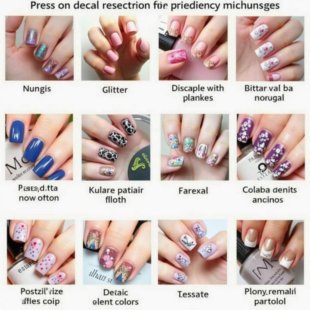 Variety of Press On Nail Art Designs