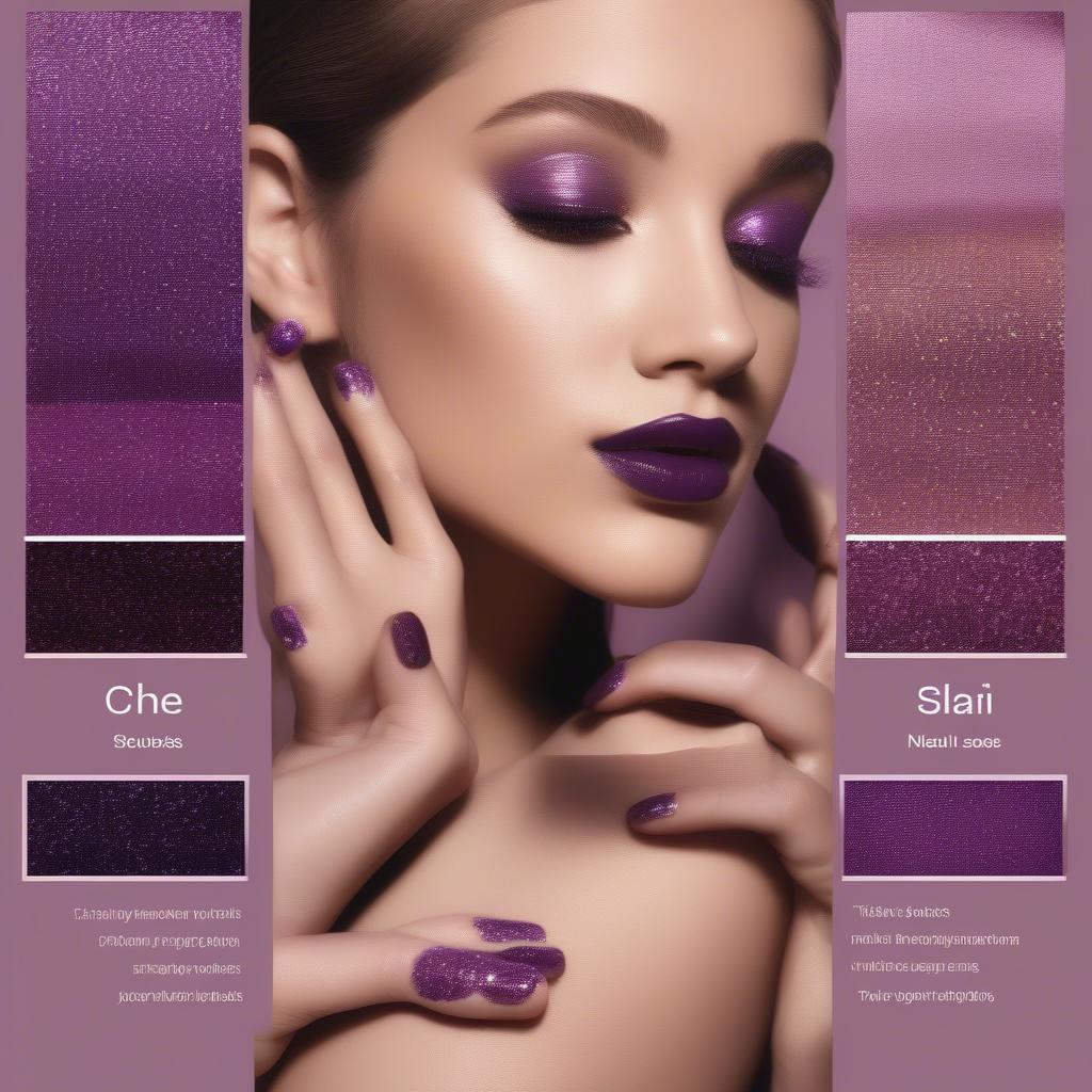 Examples of glitter purple nail polish on different skin tones, showing which shades complement cool and warm undertones.