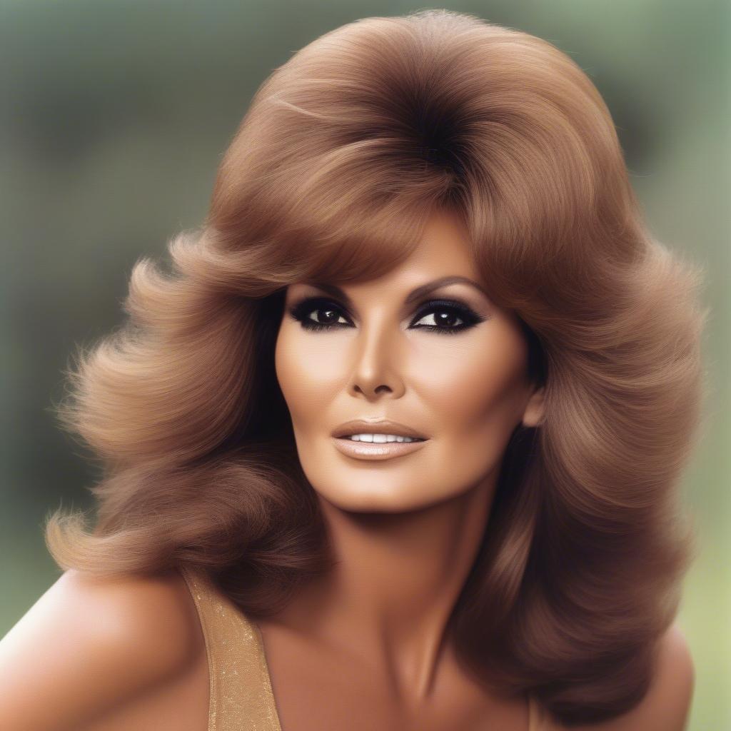 Raquel Welch 1970s Hairstyle and Color