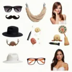 Real-Life Costume Accessories:  A collection of accessories such as glasses, hats, and props that can enhance a real-life costume.