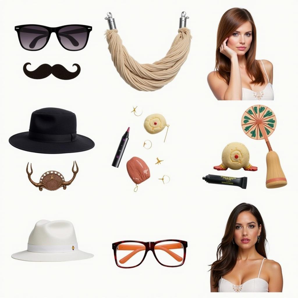 Real-Life Costume Accessories:  A collection of accessories such as glasses, hats, and props that can enhance a real-life costume.