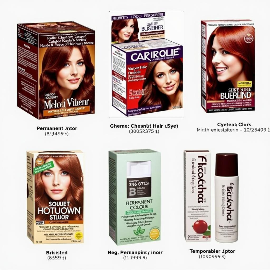 Different Red Chestnut Hair Dye Products