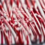 Red and White Candy Cane Striped Nails