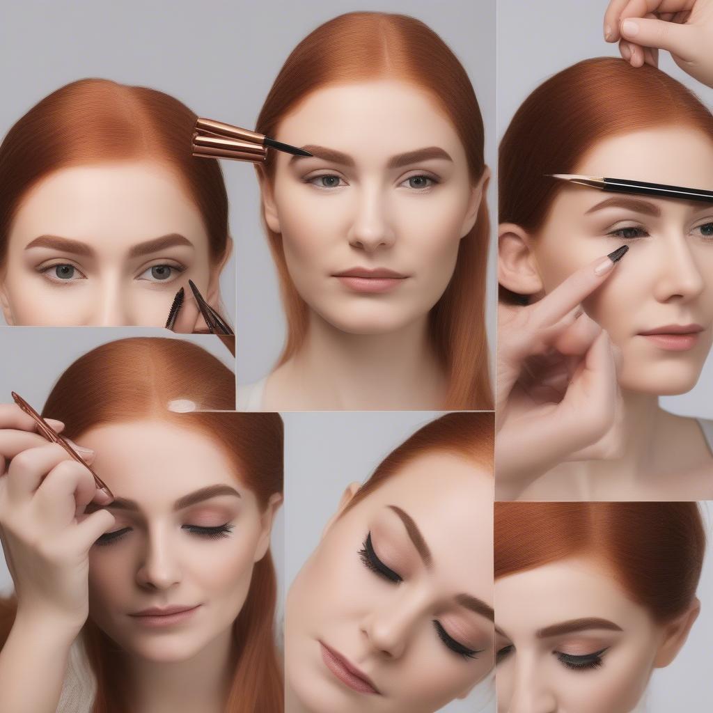 Redhead Eyebrow Makeup Application