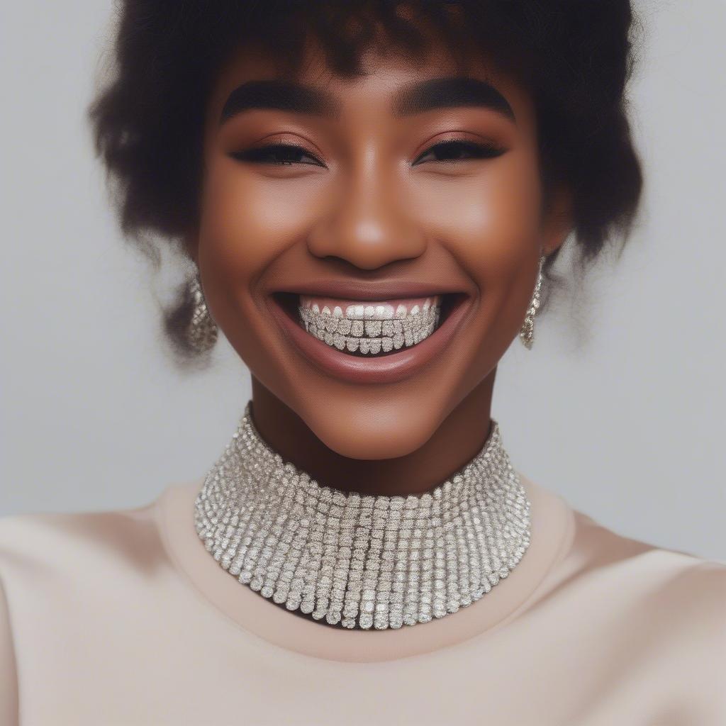 Smiling with Rhinestone Teeth