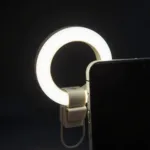 Ring light clip attached to a smartphone