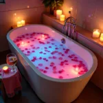 Romantic Bath Setup with a Sex Bomb Bath Bomb