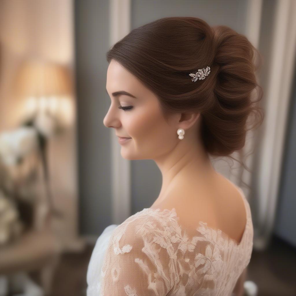 Romantic Half-Up Half-Down Asian Bridesmaid Hairstyle