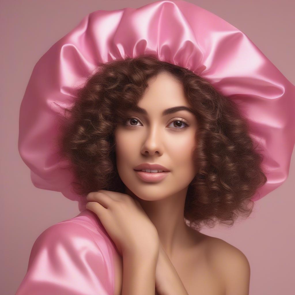 Satin Shower Cap for Curly Hair