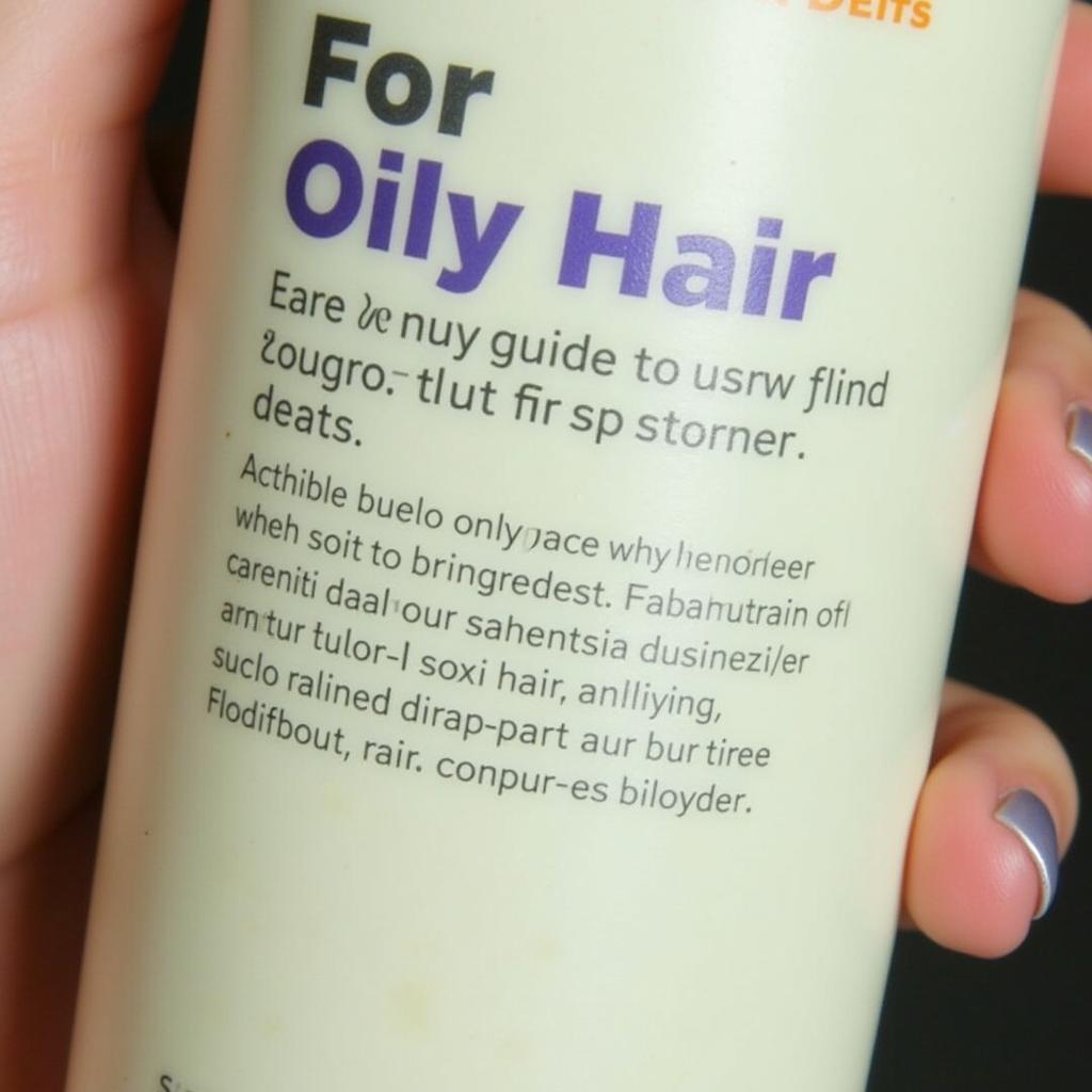 A bottle of shampoo specifically formulated for oily hair.