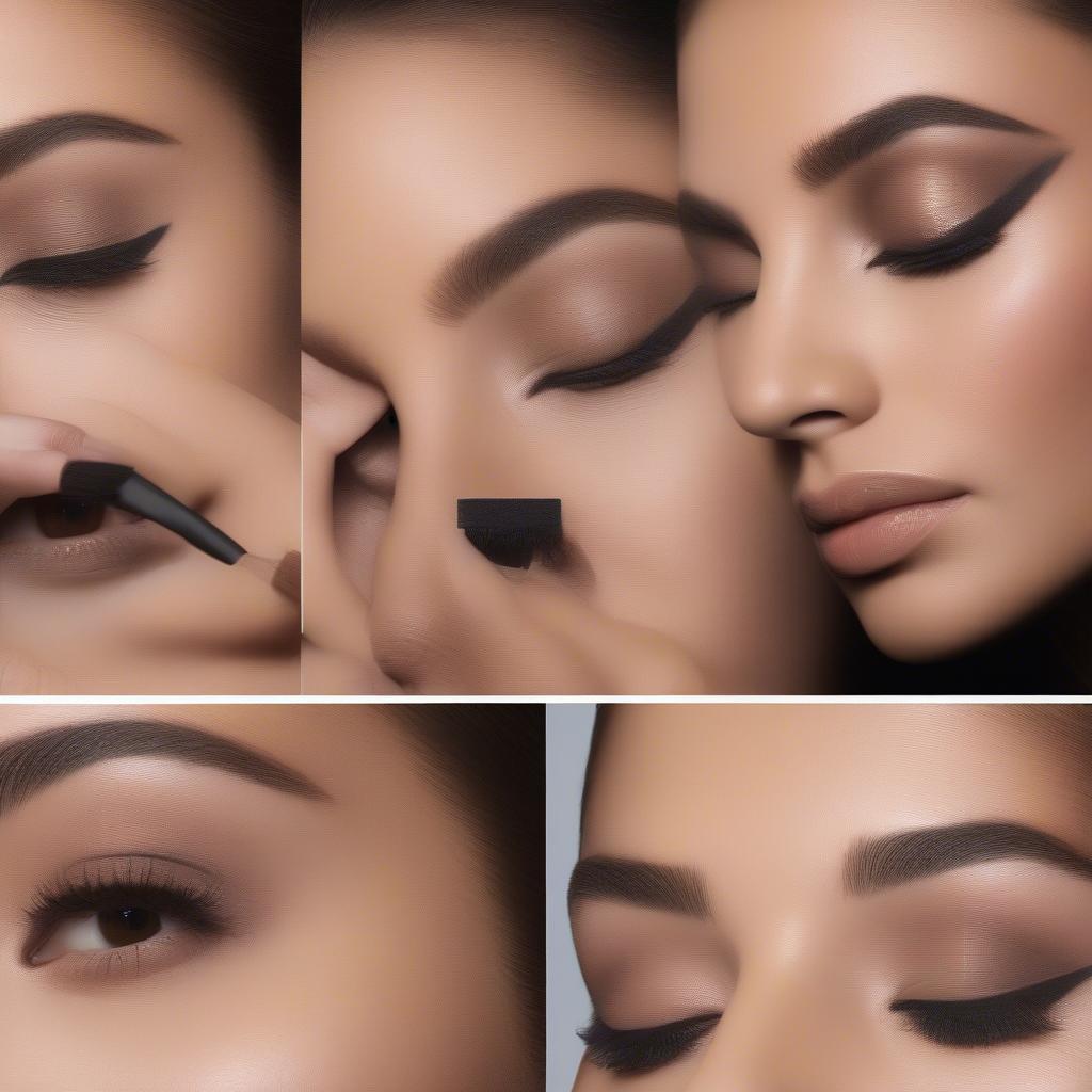 Demonstration of different eyeshadow application techniques using the Sigma E25 Blending Brush.