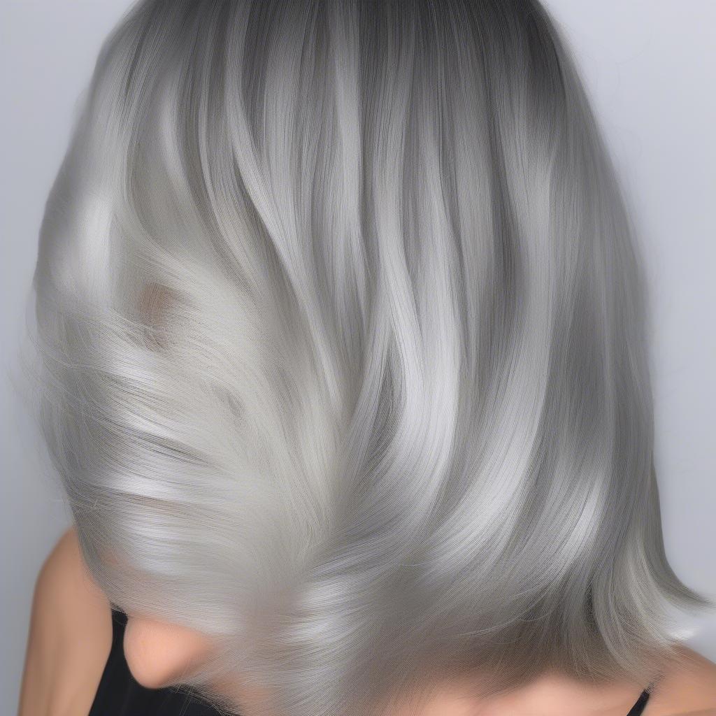 Shiny Silver Gray Hair