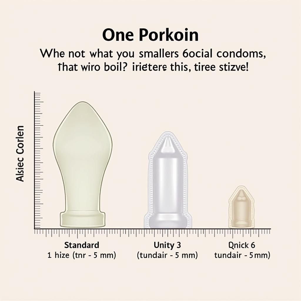 Illustration of various condom sizes